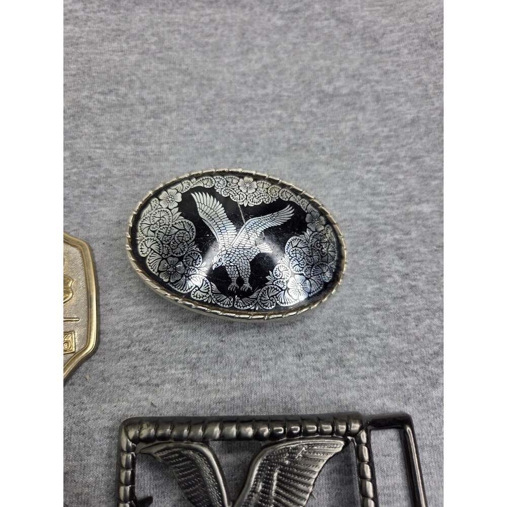Lot of 4 American Eagle Liberty Alpaca Mexico Sturdy Belt Buckles - Picture 6 of 12